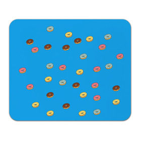 Коврик прямоугольный с принтом Пончики в Белгороде, натуральный каучук | размер 230 х 185 мм; запечатка лицевой стороны | Тематика изображения на принте: donut | гомер | еда | пончики | симпсон | фаст