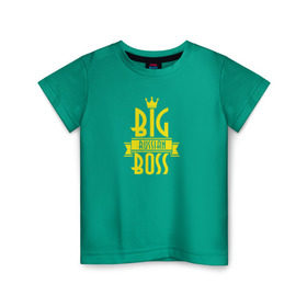 Детская футболка хлопок с принтом Big Russian Boss в Белгороде, 100% хлопок | круглый вырез горловины, полуприлегающий силуэт, длина до линии бедер | Тематика изображения на принте: bigg | trap | биг | босс | рашн | рэп | трап | треп | трэп