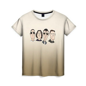 Женская футболка 3D с принтом Arctic Monkeys 1 в Белгороде, 100% полиэфир ( синтетическое хлопкоподобное полотно) | прямой крой, круглый вырез горловины, длина до линии бедер | 