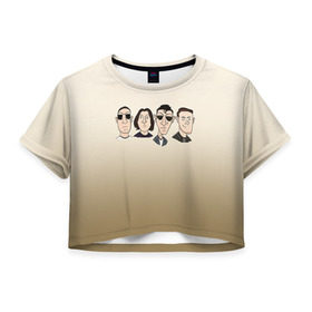 Женская футболка 3D укороченная с принтом Arctic Monkeys 1 в Белгороде, 100% полиэстер | круглая горловина, длина футболки до линии талии, рукава с отворотами | 