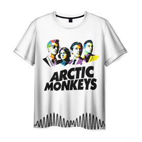 Мужская футболка 3D с принтом Arctic Monkeys 2 в Белгороде, 100% полиэфир | прямой крой, круглый вырез горловины, длина до линии бедер | am | arctic | arctic monkeys | monkeys | rock | алекс тёрнер | амы | арктические мартышки | джейми кук | мартышки | мэтт хелдерс. ам | ник омэлли | ник о’мэлли | рок