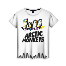 Женская футболка 3D с принтом Arctic Monkeys 2 в Белгороде, 100% полиэфир ( синтетическое хлопкоподобное полотно) | прямой крой, круглый вырез горловины, длина до линии бедер | am | arctic | arctic monkeys | monkeys | rock | алекс тёрнер | амы | арктические мартышки | джейми кук | мартышки | мэтт хелдерс. ам | ник омэлли | ник о’мэлли | рок