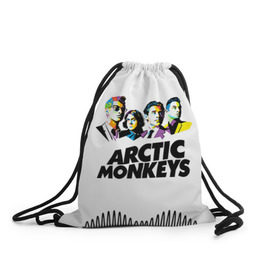 Рюкзак-мешок 3D с принтом Arctic Monkeys 2 в Белгороде, 100% полиэстер | плотность ткани — 200 г/м2, размер — 35 х 45 см; лямки — толстые шнурки, застежка на шнуровке, без карманов и подкладки | am | arctic | arctic monkeys | monkeys | rock | алекс тёрнер | амы | арктические мартышки | джейми кук | мартышки | мэтт хелдерс. ам | ник омэлли | ник о’мэлли | рок