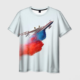 Мужская футболка 3D с принтом Самолет Мчс 1 в Белгороде, 100% полиэфир | прямой крой, круглый вырез горловины, длина до линии бедер | армия | армия россии | военная | военная техника | самолет | самолеты | техника
