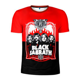 Мужская футболка 3D спортивная с принтом Black Sabbath группа в Белгороде, 100% полиэстер с улучшенными характеристиками | приталенный силуэт, круглая горловина, широкие плечи, сужается к линии бедра | Тематика изображения на принте: black sabbath