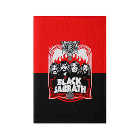 Обложка для паспорта матовая кожа с принтом Black Sabbath группа в Белгороде, натуральная матовая кожа | размер 19,3 х 13,7 см; прозрачные пластиковые крепления | Тематика изображения на принте: black sabbath