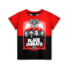 Детская футболка 3D с принтом Black Sabbath группа в Белгороде, 100% гипоаллергенный полиэфир | прямой крой, круглый вырез горловины, длина до линии бедер, чуть спущенное плечо, ткань немного тянется | Тематика изображения на принте: black sabbath