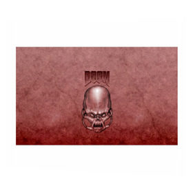 Бумага для упаковки 3D с принтом Демон (Doom classic) в Белгороде, пластик и полированная сталь | круглая форма, металлическое крепление в виде кольца | розовый | скелет | череп