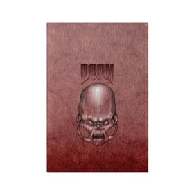 Обложка для паспорта матовая кожа с принтом Демон (Doom classic) в Белгороде, натуральная матовая кожа | размер 19,3 х 13,7 см; прозрачные пластиковые крепления | Тематика изображения на принте: розовый | скелет | череп