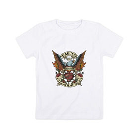 Детская футболка хлопок с принтом Eagles of Death Metal в Белгороде, 100% хлопок | круглый вырез горловины, полуприлегающий силуэт, длина до линии бедер | дэтметал | метал | мош | орлы