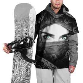 Накидка на куртку 3D с принтом Восточная девушка в Белгороде, 100% полиэстер |  | взгляд | восточная девушка | глаза | красивая | никаб | орнамент | узоры | хиджаб