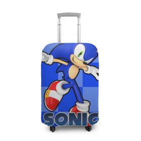 Чехол для чемодана 3D с принтом Sonic The-Hedgehog в Белгороде, 86% полиэфир, 14% спандекс | двустороннее нанесение принта, прорези для ручек и колес | Тематика изображения на принте: sega sonic
