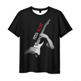 Мужская футболка 3D с принтом Рок жив (rock alive) в Белгороде, 100% полиэфир | прямой крой, круглый вырез горловины, длина до линии бедер | rock | рок | рок жив | русский рок