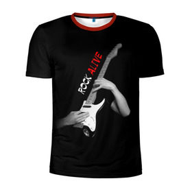 Мужская футболка 3D спортивная с принтом Рок жив (rock alive) в Белгороде, 100% полиэстер с улучшенными характеристиками | приталенный силуэт, круглая горловина, широкие плечи, сужается к линии бедра | rock | рок | рок жив | русский рок