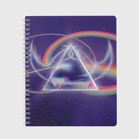 Тетрадь с принтом Pink Floyd в Белгороде, 100% бумага | 48 листов, плотность листов — 60 г/м2, плотность картонной обложки — 250 г/м2. Листы скреплены сбоку удобной пружинной спиралью. Уголки страниц и обложки скругленные. Цвет линий — светло-серый
 | pink floyd