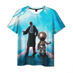 Мужская футболка 3D с принтом Автостопом по галактике в Белгороде, 100% полиэфир | прямой крой, круглый вырез горловины, длина до линии бедер | автостопом по галактике