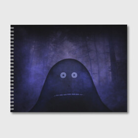 Альбом для рисования с принтом Мора в лесу в Белгороде, 100% бумага
 | матовая бумага, плотность 200 мг. | Тематика изображения на принте: глаза | лес | муми тролль | туман