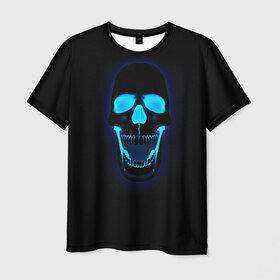 Мужская футболка 3D с принтом Весёлый череп в Белгороде, 100% полиэфир | прямой крой, круглый вырез горловины, длина до линии бедер | позитив | прикол | смех | череп | чёрный юмор