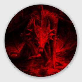 Коврик круглый с принтом Дракон в Белгороде, резина и полиэстер | круглая форма, изображение наносится на всю лицевую часть | dragon | дракон