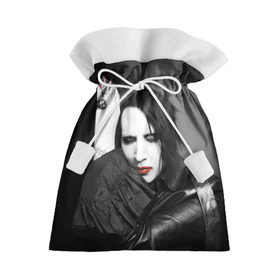 Подарочный 3D мешок с принтом Мэрилин Мэнсон в Белгороде, 100% полиэстер | Размер: 29*39 см | Тематика изображения на принте: marilyn manson | мэрилин мэнсон