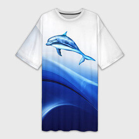 Платье-футболка 3D с принтом Дельфин в Белгороде,  |  | дельфин | море | рыбка