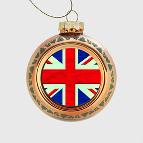 Стеклянный ёлочный шар с принтом Англия в Белгороде, Стекло | Диаметр: 80 мм | англия | модные | популярные | прикольные | стена | флаг