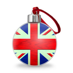 Ёлочный шар с принтом Англия в Белгороде, Пластик | Диаметр: 77 мм | англия | модные | популярные | прикольные | стена | флаг