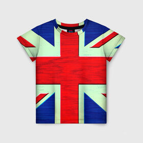 Детская футболка 3D с принтом Англия в Белгороде, 100% гипоаллергенный полиэфир | прямой крой, круглый вырез горловины, длина до линии бедер, чуть спущенное плечо, ткань немного тянется | англия | модные | популярные | прикольные | стена | флаг
