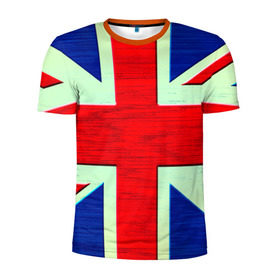 Мужская футболка 3D спортивная с принтом Англия в Белгороде, 100% полиэстер с улучшенными характеристиками | приталенный силуэт, круглая горловина, широкие плечи, сужается к линии бедра | англия | модные | популярные | прикольные | стена | флаг