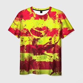 Мужская футболка 3D с принтом Полосы(гранж) в Белгороде, 100% полиэфир | прямой крой, круглый вырез горловины, длина до линии бедер | арт | гранж | краска | полосы | прикольные | радуга | цветные