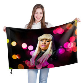 Флаг 3D с принтом Ники Минаж в Белгороде, 100% полиэстер | плотность ткани — 95 г/м2, размер — 67 х 109 см. Принт наносится с одной стороны | onika tanya maraj | автор исполнитель | актриса | американская | ники минаж | певица | рэпер | эпотаж
