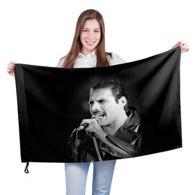 Флаг 3D с принтом Фредди Меркьюри в Белгороде, 100% полиэстер | плотность ткани — 95 г/м2, размер — 67 х 109 см. Принт наносится с одной стороны | freddie mercury | queen. | автор песен | британский | вокалист | певец | рок группа | фредди меркьюри