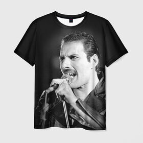 Мужская футболка 3D с принтом Фредди Меркьюри в Белгороде, 100% полиэфир | прямой крой, круглый вырез горловины, длина до линии бедер | freddie mercury | queen. | автор песен | британский | вокалист | певец | рок группа | фредди меркьюри
