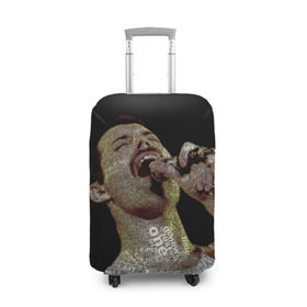 Чехол для чемодана 3D с принтом Фредди Меркьюри в Белгороде, 86% полиэфир, 14% спандекс | двустороннее нанесение принта, прорези для ручек и колес | freddie mercury | queen. | автор песен | британский | вокалист | певец | рок группа | фредди меркьюри