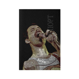 Обложка для паспорта матовая кожа с принтом Фредди Меркьюри в Белгороде, натуральная матовая кожа | размер 19,3 х 13,7 см; прозрачные пластиковые крепления | freddie mercury | queen. | автор песен | британский | вокалист | певец | рок группа | фредди меркьюри