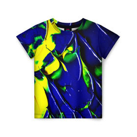 Детская футболка 3D с принтом Брызги красок в Белгороде, 100% гипоаллергенный полиэфир | прямой крой, круглый вырез горловины, длина до линии бедер, чуть спущенное плечо, ткань немного тянется | мазки | цветные