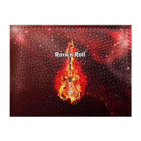 Обложка для студенческого билета с принтом Rock`n`Roll в Белгороде, натуральная кожа | Размер: 11*8 см; Печать на всей внешней стороне | Тематика изображения на принте: rocknroll | гитара | музыка | рок