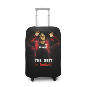 Чехол для чемодана 3D с принтом The best in football в Белгороде, 86% полиэфир, 14% спандекс | двустороннее нанесение принта, прорези для ручек и колес | real | ronaldo | реал мадрид | роналдо | футбол