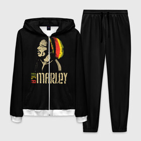 Мужской костюм 3D с принтом Bob Marley в Белгороде, 100% полиэстер | Манжеты и пояс оформлены тканевой резинкой, двухслойный капюшон со шнурком для регулировки, карманы спереди | Тематика изображения на принте: bob marley | боб марли | музыка | регги | ямайка