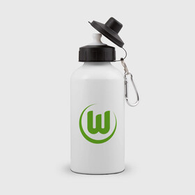 Бутылка спортивная с принтом Вольфсбург в Белгороде, металл | емкость — 500 мл, в комплекте две пластиковые крышки и карабин для крепления | wolfsburg | футбол