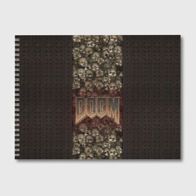 Альбом для рисования с принтом Doom classik 2 в Белгороде, 100% бумага
 | матовая бумага, плотность 200 мг. | заклепки | метал | череп