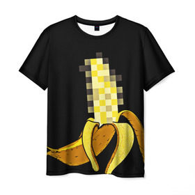Мужская футболка 3D с принтом Банан 18+ в Белгороде, 100% полиэфир | прямой крой, круглый вырез горловины, длина до линии бедер | банан | большой банан | ххх