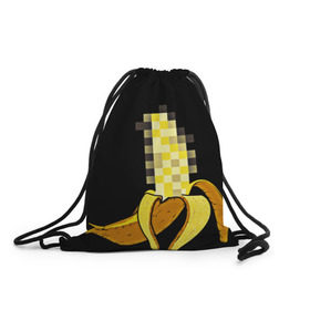 Рюкзак-мешок 3D с принтом Банан 18+ в Белгороде, 100% полиэстер | плотность ткани — 200 г/м2, размер — 35 х 45 см; лямки — толстые шнурки, застежка на шнуровке, без карманов и подкладки | банан | большой банан | ххх