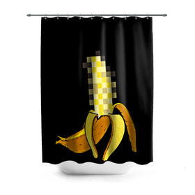 Штора 3D для ванной с принтом Банан 18+ в Белгороде, 100% полиэстер | плотность материала — 100 г/м2. Стандартный размер — 146 см х 180 см. По верхнему краю — пластиковые люверсы для креплений. В комплекте 10 пластиковых колец | банан | большой банан | ххх