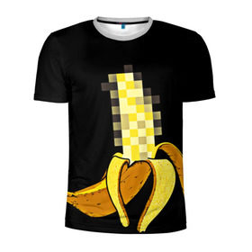 Мужская футболка 3D спортивная с принтом Банан 18+ в Белгороде, 100% полиэстер с улучшенными характеристиками | приталенный силуэт, круглая горловина, широкие плечи, сужается к линии бедра | банан | большой банан | ххх