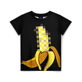 Детская футболка 3D с принтом Банан 18+ в Белгороде, 100% гипоаллергенный полиэфир | прямой крой, круглый вырез горловины, длина до линии бедер, чуть спущенное плечо, ткань немного тянется | банан | большой банан | ххх