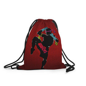Рюкзак-мешок 3D с принтом Muay thai 1 в Белгороде, 100% полиэстер | плотность ткани — 200 г/м2, размер — 35 х 45 см; лямки — толстые шнурки, застежка на шнуровке, без карманов и подкладки | Тематика изображения на принте: muay thai