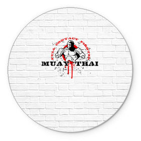 Коврик круглый с принтом Muay thai 7 в Белгороде, резина и полиэстер | круглая форма, изображение наносится на всю лицевую часть | muay thai