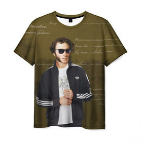 Мужская футболка 3D с принтом Пушкин в Белгороде, 100% полиэфир | прямой крой, круглый вырез горловины, длина до линии бедер | афоризмы | о.м.с.к. | поэт | пушкин