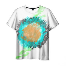 Мужская футболка 3D с принтом Цветная абстракция в Белгороде, 100% полиэфир | прямой крой, круглый вырез горловины, длина до линии бедер | абстракция